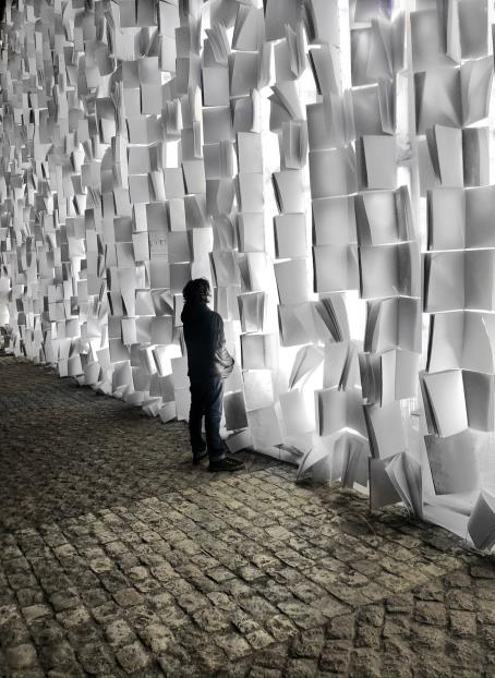 On Blank Pages by Luzinterruptus — Amsterdam Light Festival Edition 15 photography