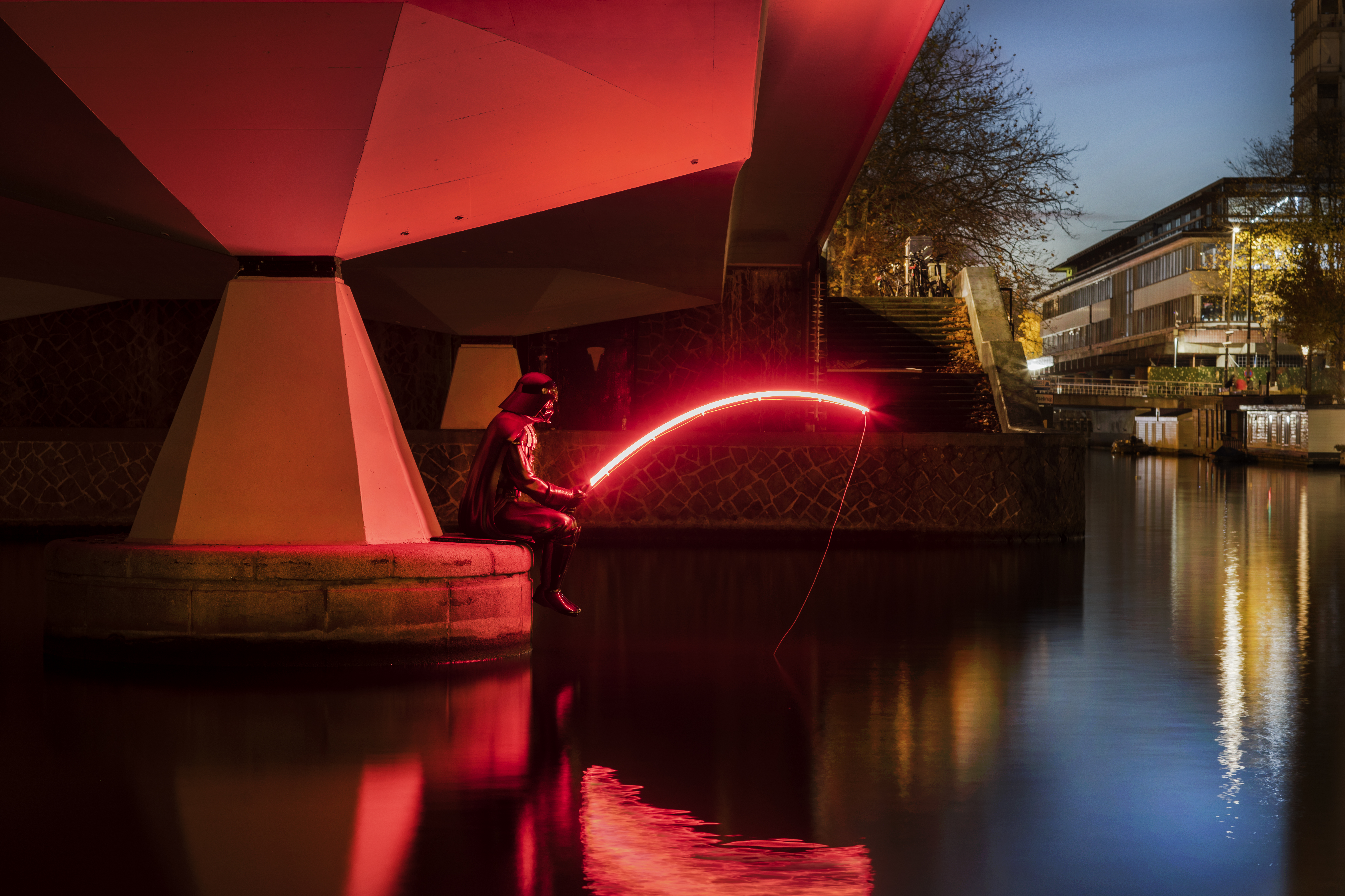 Darth Fisher by Streetart Frankey — Amsterdam Light Festival Edition 15